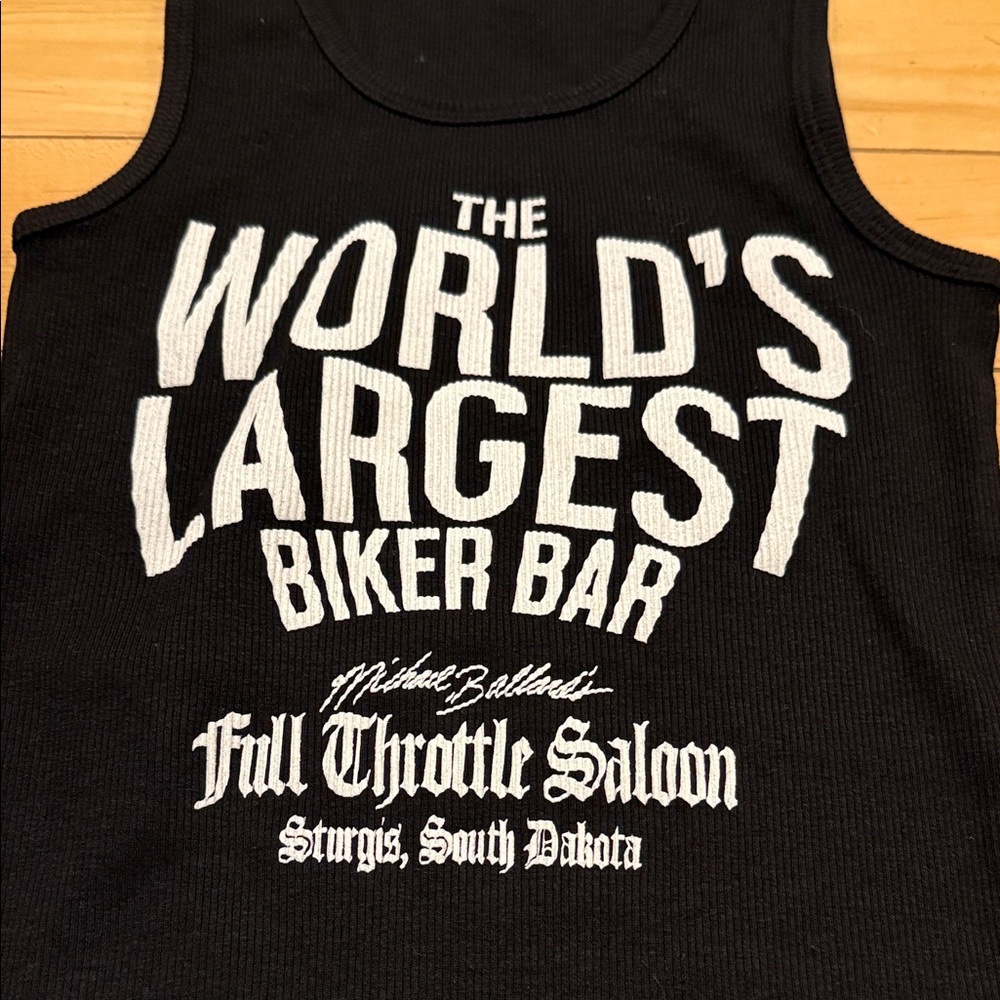 World's Largest Biker Bar Black Tank Top - Picture 2 of 9
